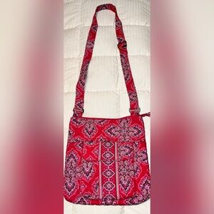 Vera Bradley Frankly Scarlet Red Paisley Bandana Crossbody Bag